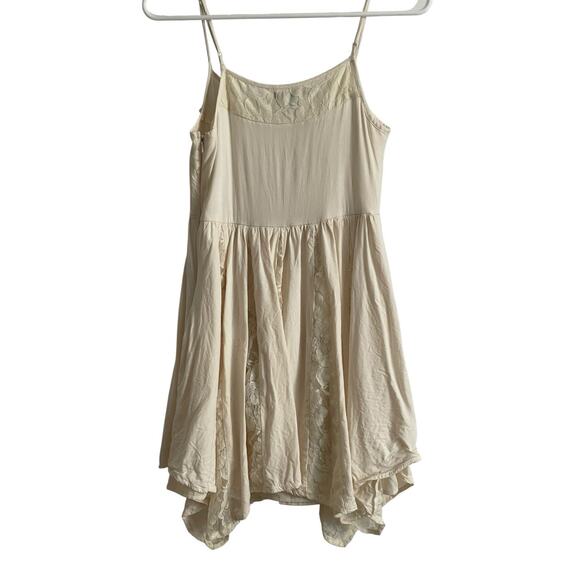 Y2K AMERICAN EAGLE Babydoll Dress Size 0 Ivory Lace Romantic Fairy Asymmetrical - Picture 3 of 10